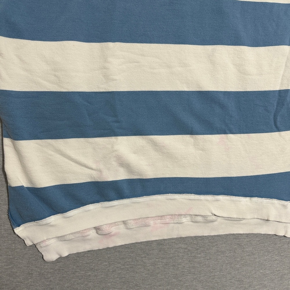 We The Free Free People Striped Short Sleeve Sweatshirt Blue White Womens XS/S - Picture 3 of 12